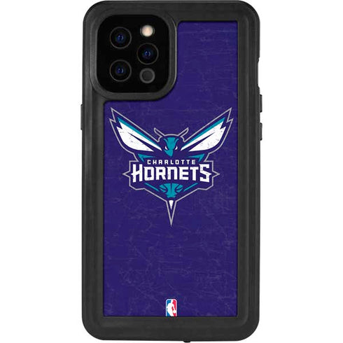 NBA Charlotte Hornets Distressed-Purple iPhone 12 Pro Max Waterproof Case