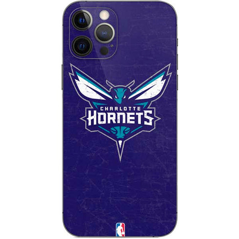 NBA Charlotte Hornets Distressed-Purple iPhone 12 Pro Skin