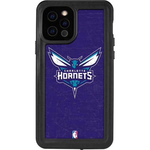 NBA Charlotte Hornets Distressed-Purple iPhone 12 Pro Waterproof Case