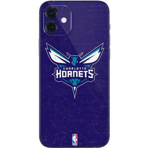NBA Charlotte Hornets Distressed-Purple iPhone 12 Skin