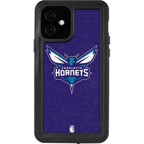 NBA Charlotte Hornets Distressed-Purple iPhone 12 Waterproof Case
