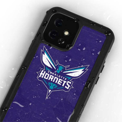 NBA Charlotte Hornets Distressed-Purple iPhone 12 Waterproof Case