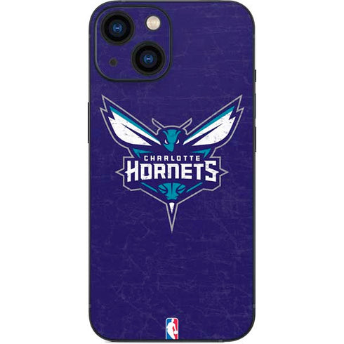 NBA Charlotte Hornets Distressed-Purple iPhone 13 Mini Skin