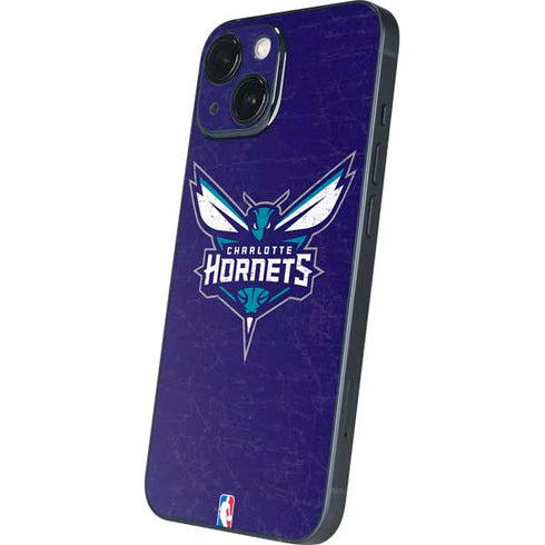 NBA Charlotte Hornets Distressed-Purple iPhone 13 Mini Skin