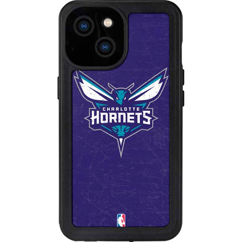 NBA Charlotte Hornets Distressed-Purple iPhone 13 Mini Waterproof Case