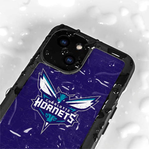 NBA Charlotte Hornets Distressed-Purple iPhone 13 Mini Waterproof Case