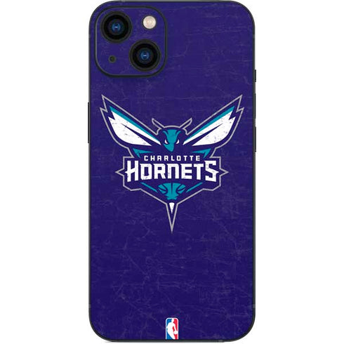 NBA Charlotte Hornets Distressed-Purple iPhone 13 Skin