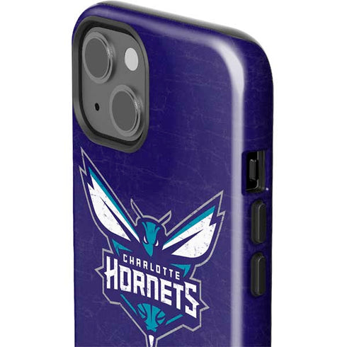 NBA Charlotte Hornets Distressed-Purple iPhone 15 Plus Impact Case