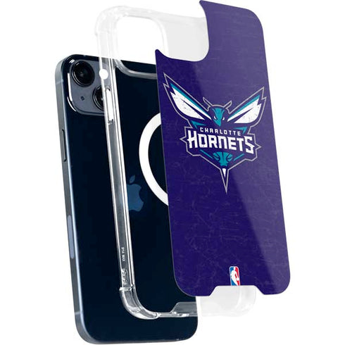 NBA Charlotte Hornets Distressed-Purple iPhone 14 Plus MagSafe Case