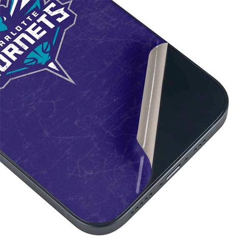 NBA Charlotte Hornets Distressed-Purple iPhone 14 Plus Skin