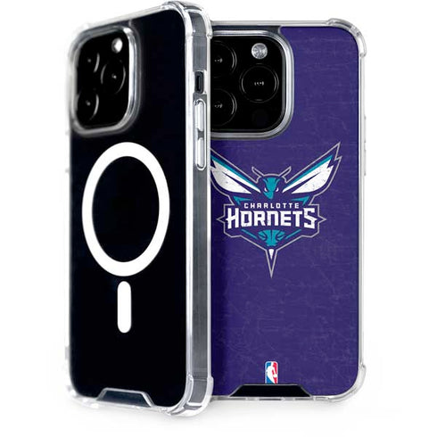 NBA Charlotte Hornets Distressed-Purple iPhone 15 Pro MagSafe Case