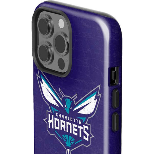 NBA Charlotte Hornets Distressed-Purple iPhone 15 Pro Max Impact Case