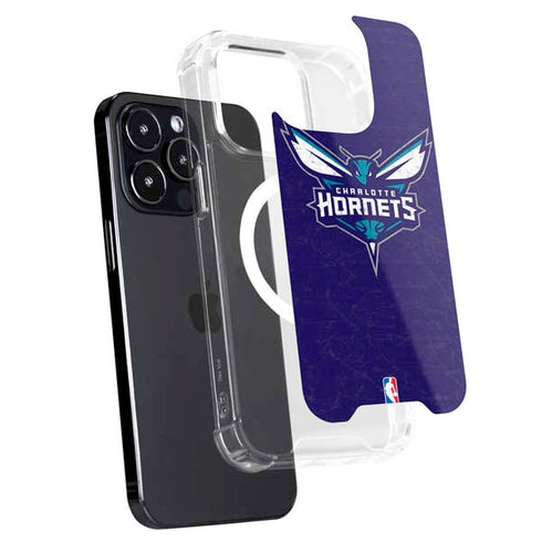 NBA Charlotte Hornets Distressed-Purple iPhone 15 Pro Max MagSafe Case