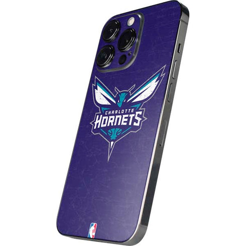 NBA Charlotte Hornets Distressed-Purple iPhone 14 Pro Max Skin