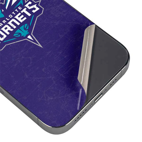 NBA Charlotte Hornets Distressed-Purple iPhone 14 Pro Max Skin