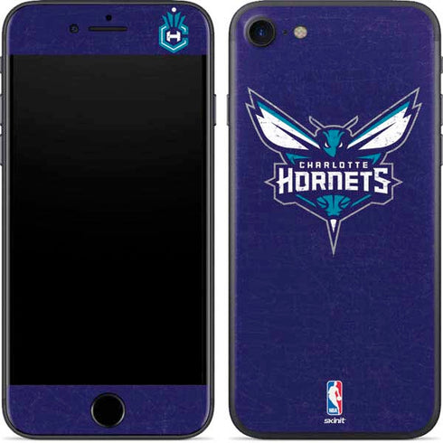 NBA Charlotte Hornets Distressed-Purple iPhone 7 Skin