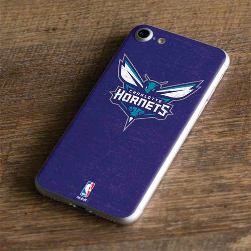 NBA Charlotte Hornets Distressed-Purple iPhone 7 Skin