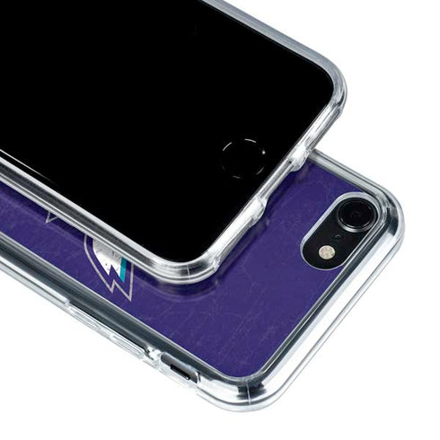 NBA Charlotte Hornets Distressed-Purple iPhone SE (2nd & 3rd Gen) Clear Case