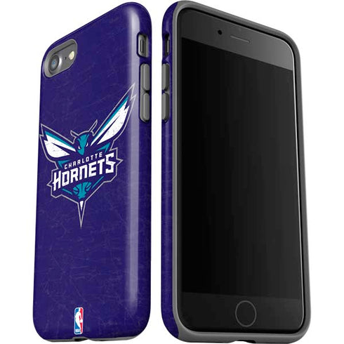 NBA Charlotte Hornets Distressed-Purple iPhone SE (2nd & 3rd Gen) Pro Case