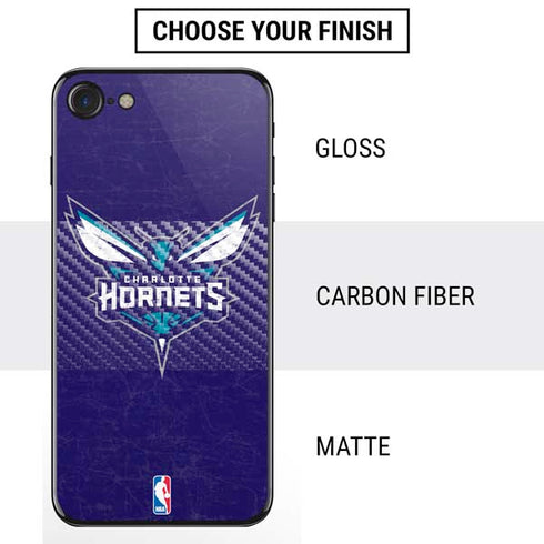NBA Charlotte Hornets Distressed-Purple iPhone SE (2nd & 3rd Gen) Skin
