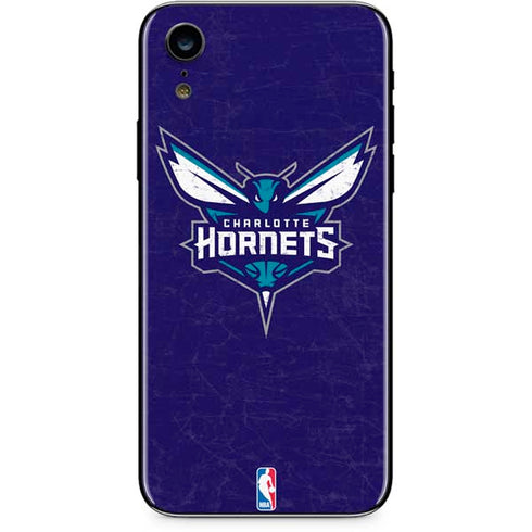 NBA Charlotte Hornets Distressed-Purple iPhone XR Skin