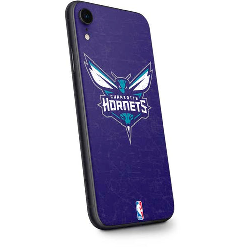 NBA Charlotte Hornets Distressed-Purple iPhone XR Skin