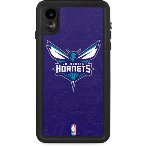 NBA Charlotte Hornets Distressed-Purple iPhone XR Waterproof Case