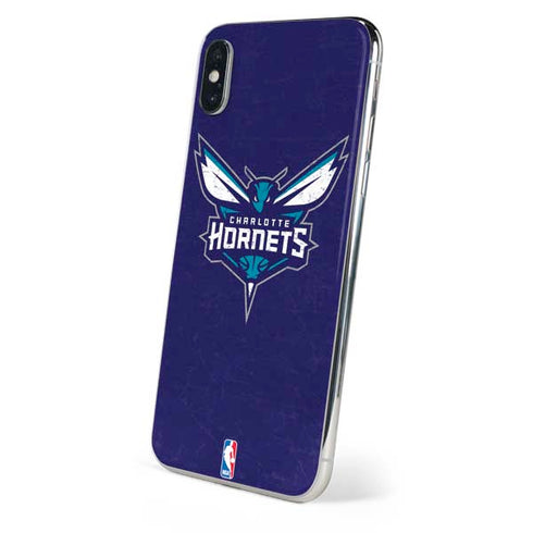 NBA Charlotte Hornets Distressed-Purple iPhone XS Max Skin