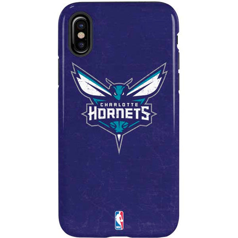 NBA Charlotte Hornets Distressed-Purple iPhone XS Pro Case