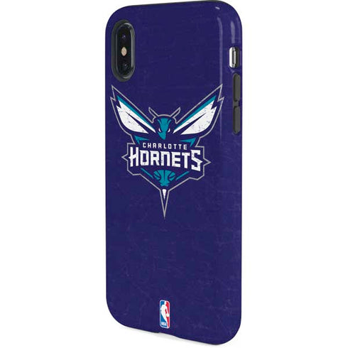 NBA Charlotte Hornets Distressed-Purple iPhone XS Pro Case