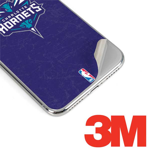 NBA Charlotte Hornets Distressed-Purple iPhone XS Skin