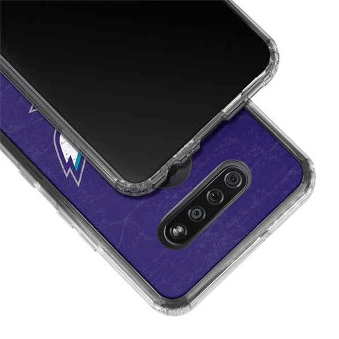 NBA Charlotte Hornets Distressed-Purple LG K51/Q51 Clear Case