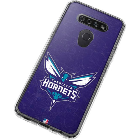 NBA Charlotte Hornets Distressed-Purple LG K51/Q51 Clear Case