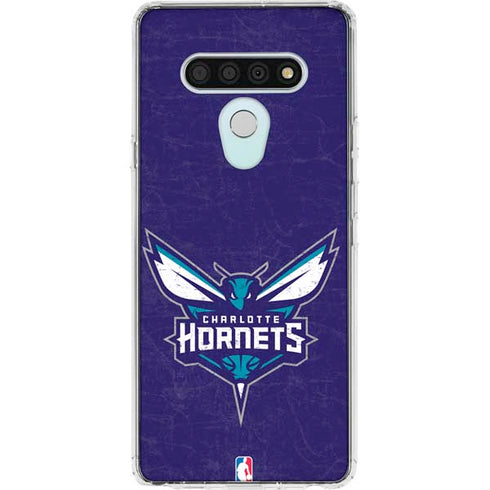 NBA Charlotte Hornets Distressed-Purple LG Stylo 6 Clear Case
