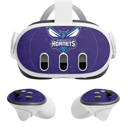 NBA Charlotte Hornets Distressed-Purple Meta Quest 3 Skin