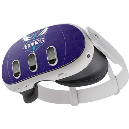 NBA Charlotte Hornets Distressed-Purple Meta Quest 3 Skin