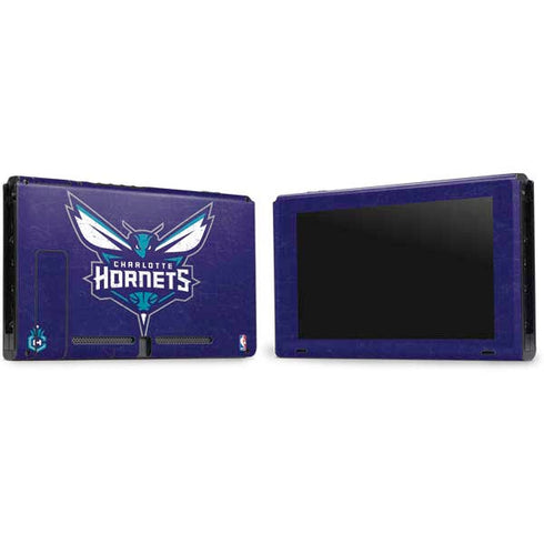 NBA Charlotte Hornets Distressed-Purple Nintendo Switch Bundle Skin