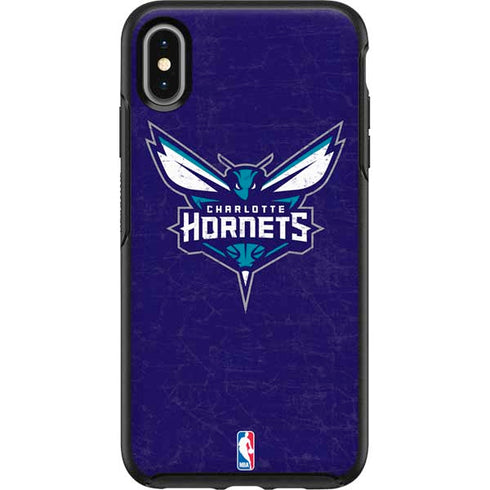 NBA Charlotte Hornets Distressed-Purple Otterbox Symmetry iPhone Skin
