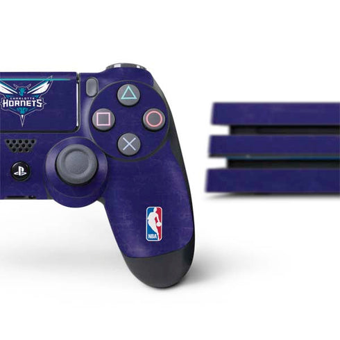 NBA Charlotte Hornets Distressed-Purple PS4 Pro Bundle Skin