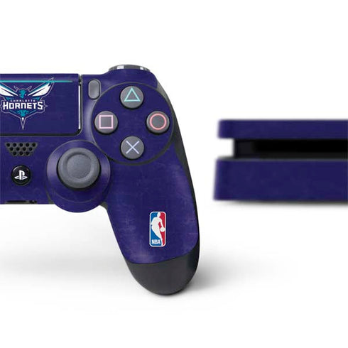 NBA Charlotte Hornets Distressed-Purple PS4 Slim Bundle Skin