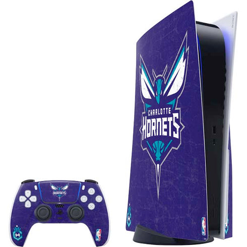 NBA Charlotte Hornets Distressed-Purple PS5 Bundle Skin