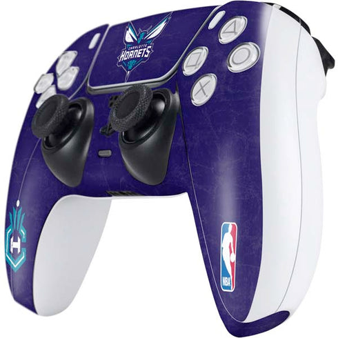 NBA Charlotte Hornets Distressed-Purple PS5 Controller Skin