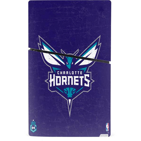 NBA Charlotte Hornets Distressed-Purple PS5 Slim Digital Edition Console Skin