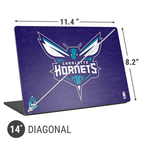 NBA Charlotte Hornets Distressed-Purple Universal Laptop 14in (11.4 x 8.2in) Skin