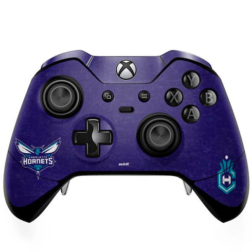 NBA Charlotte Hornets Distressed-Purple Xbox One Elite Controller Skin