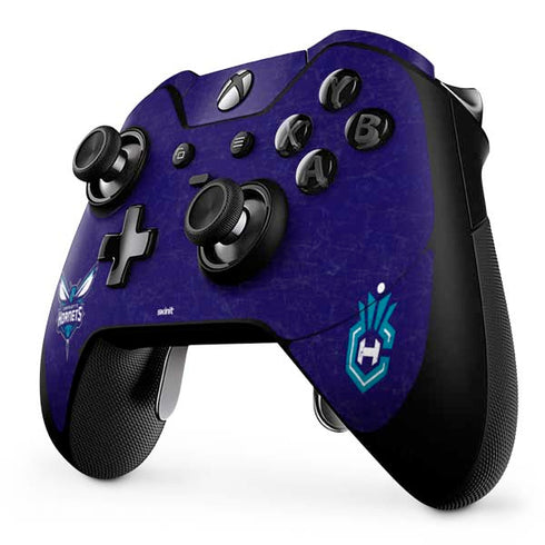 NBA Charlotte Hornets Distressed-Purple Xbox One Elite Controller Skin