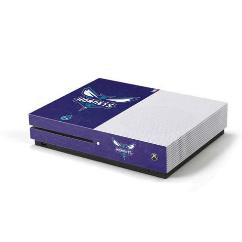 NBA Charlotte Hornets Distressed-Purple Xbox One S Console Skin