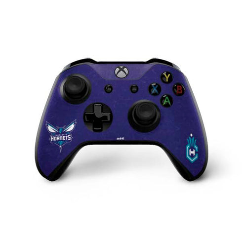 NBA Charlotte Hornets Distressed-Purple Xbox One X Bundle Skin