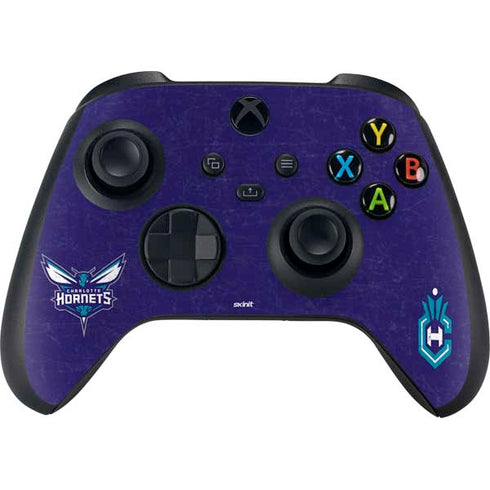 NBA Charlotte Hornets Distressed-Purple Xbox Series X Controller Skin