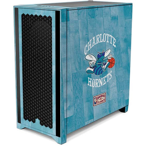 NBA Charlotte Hornets Hardwood Classics Corsair 4000D Tempered Glass Mid-Tower ATX Case Skin